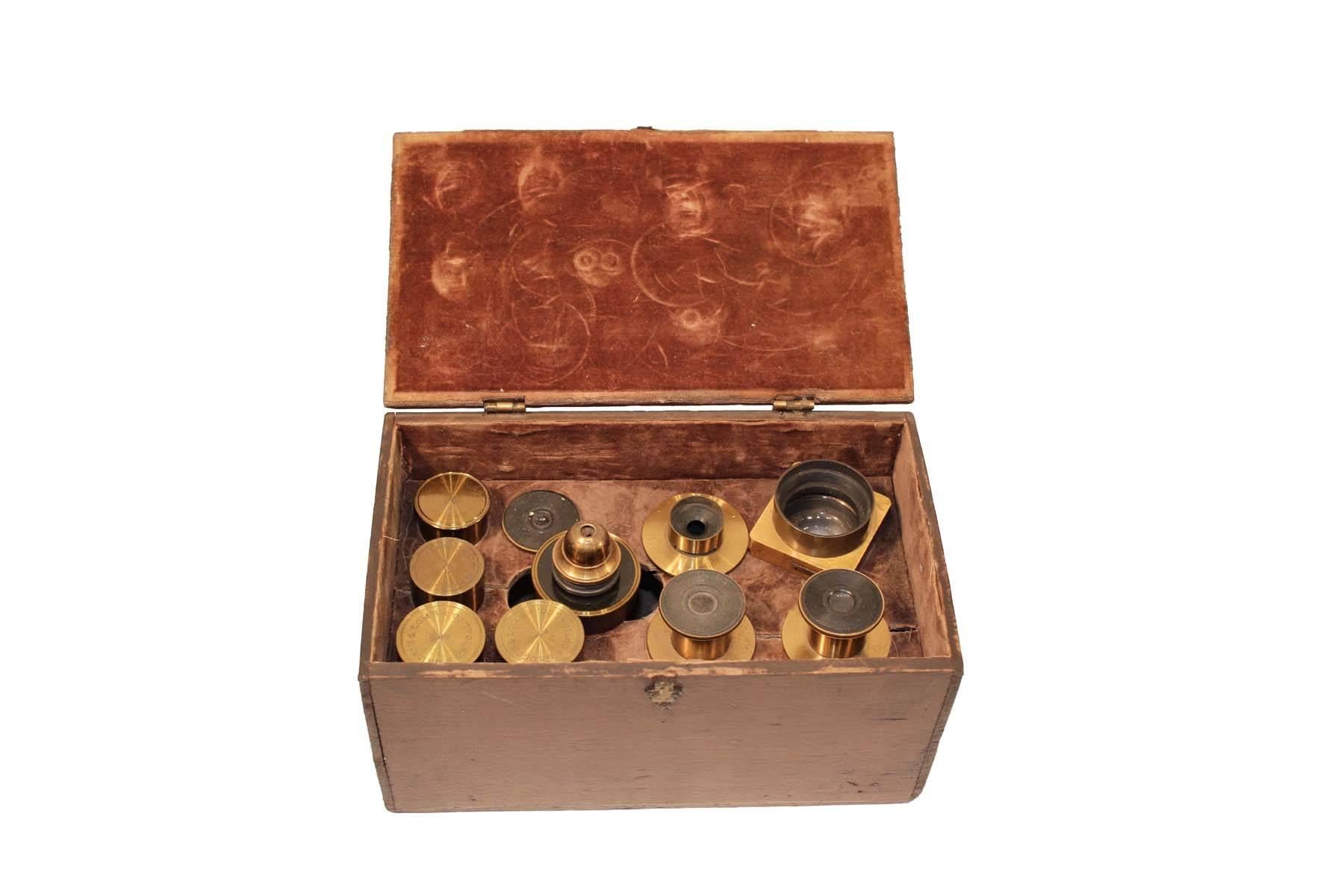 19th Century Antique Bausch & Lomb Brass Microscope