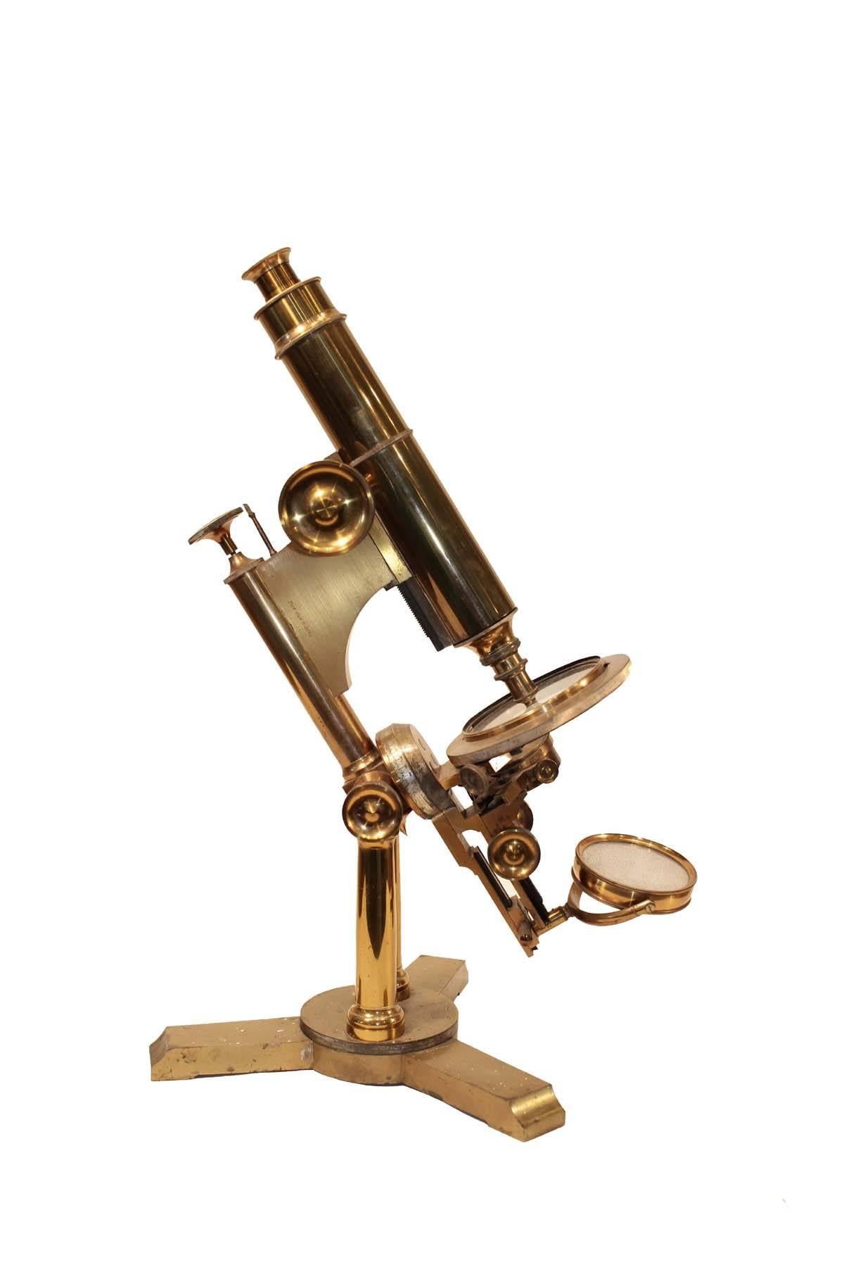 American Antique Bausch & Lomb Brass Microscope