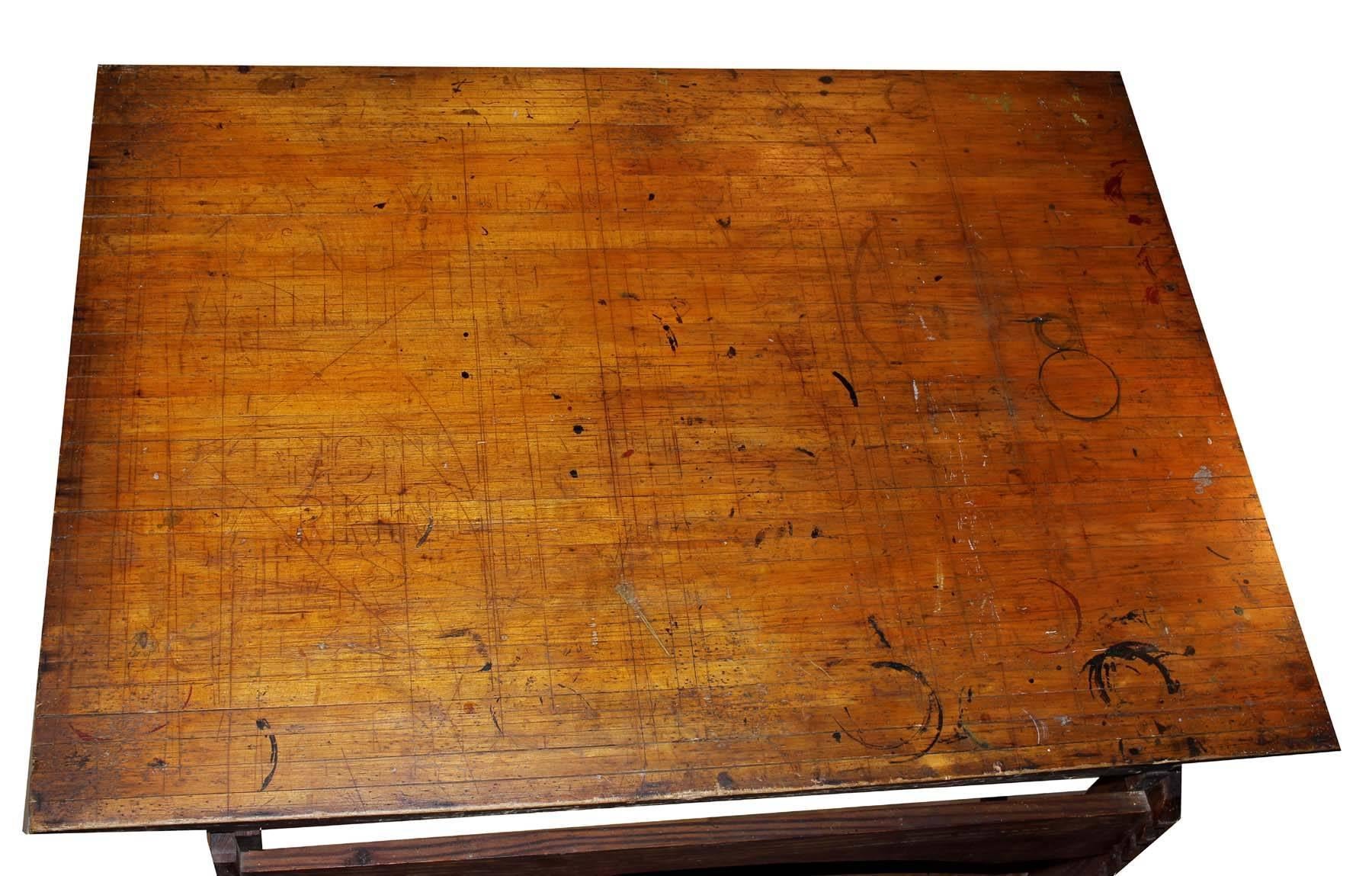 Wood Late 19th Century Drafting Table
