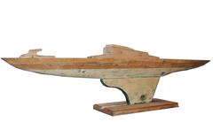 Antique Solid Wood Pond Boat Modle