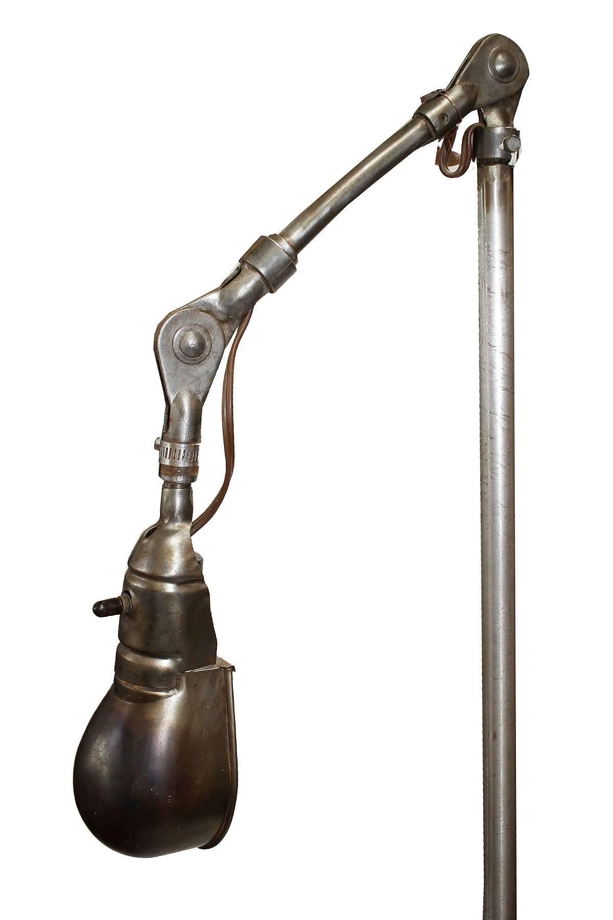 Industrial Medical Floor Lamp In Good Condition For Sale In Sag Harbor, NY