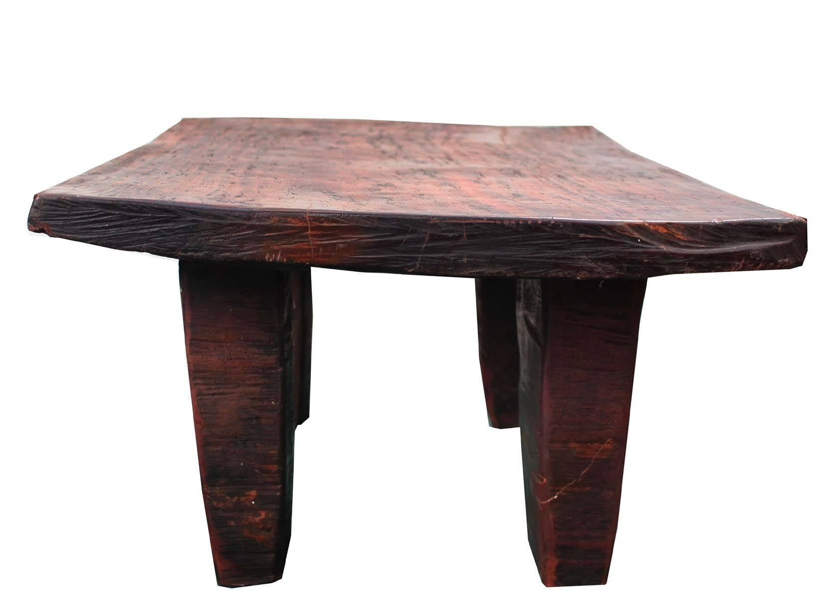 Hand-carved African child's bed, These antiquities make great tables with the clean lines and beautiful rich wood. Hand-carved and finished this is both unique and visually stunning.