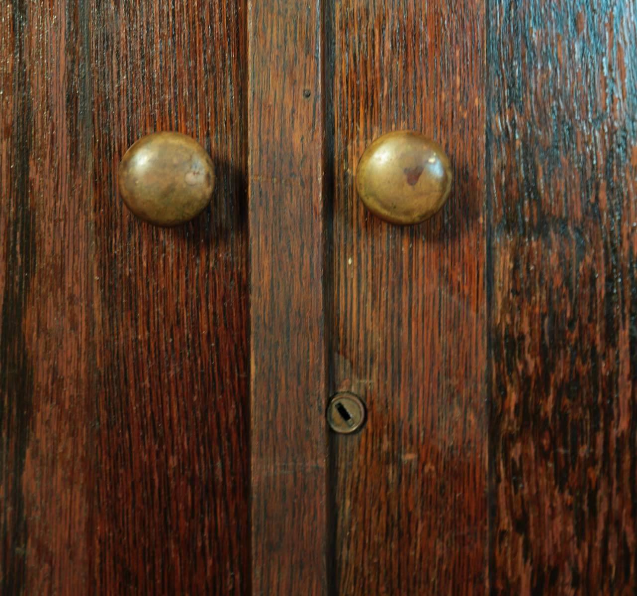 A fantastic oak and maple map chest. Tag says made by maintenance Dept, Dept of Education. A unique label, looks to be made in the 1930s. Well constructed and in good overall condition. Structurally sound. The finish has the original patina and