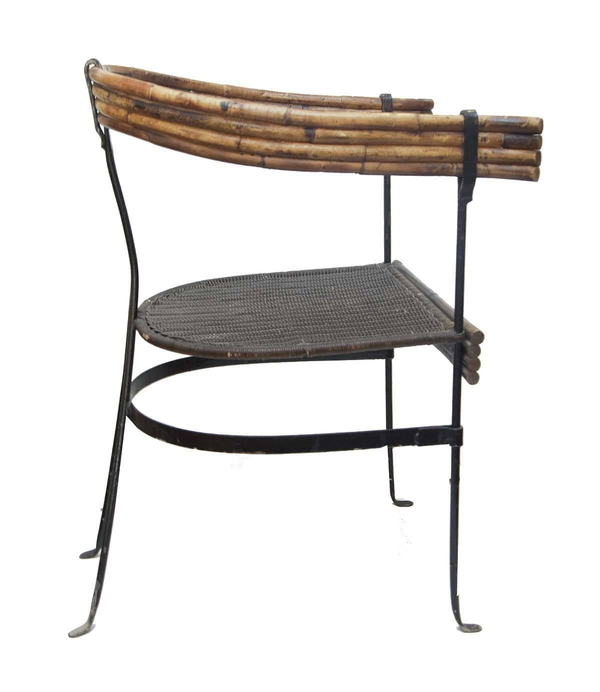 20th Century Antique Bamboo & Iron Arm Chairs