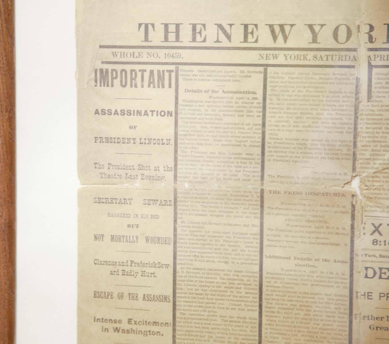 Antique Newspaper 1865 