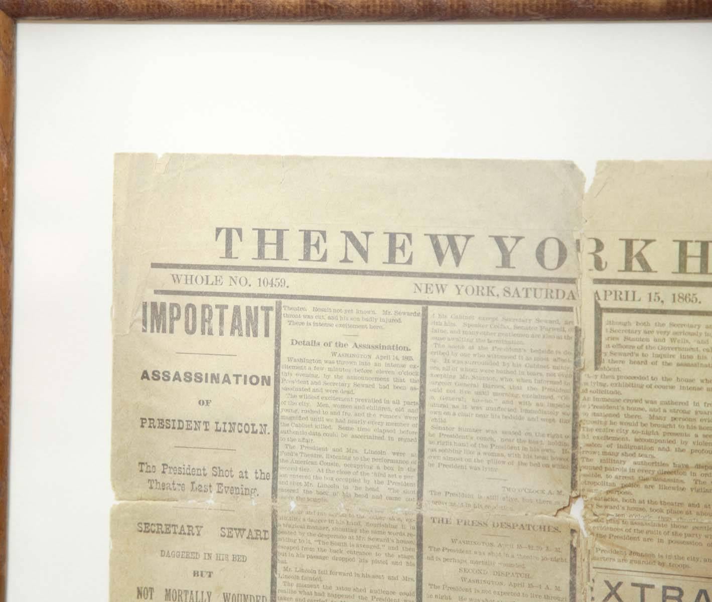 Antique Newspaper 1865 