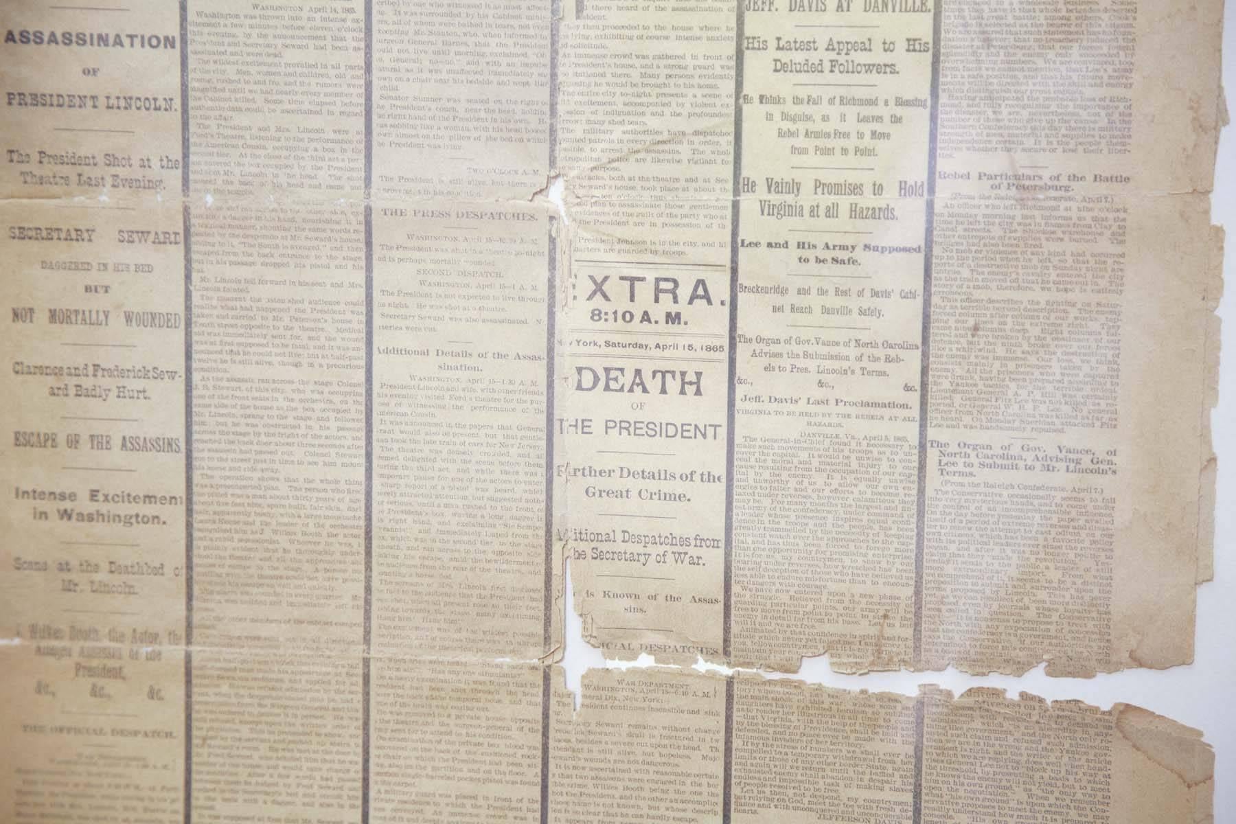 Antique Newspaper 1865 