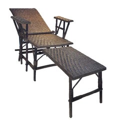 Victorian Wicker Lounge Chair adjustable