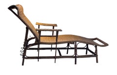Antique Wicker Lounge Chair Chaise