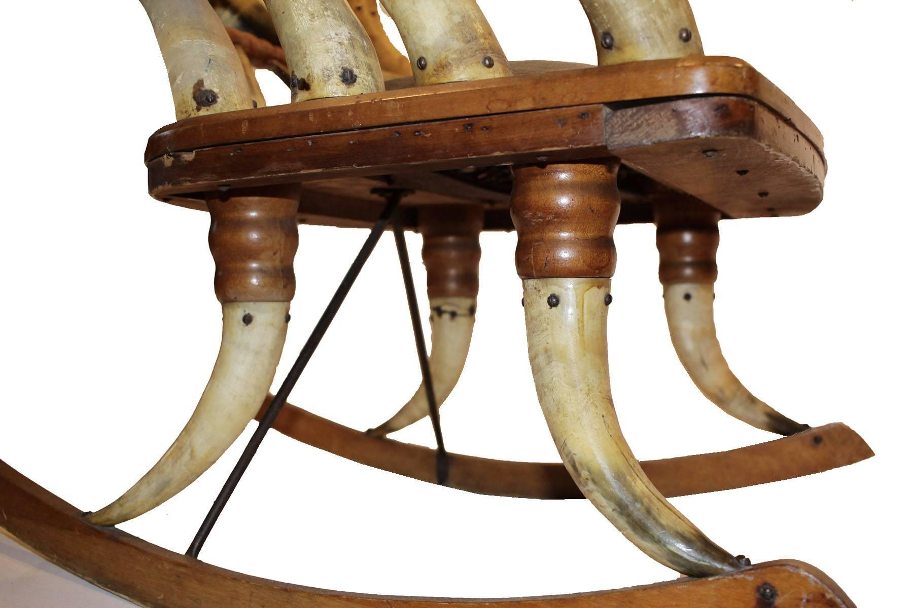 American Mid-19th Century Horn Rocker Chair