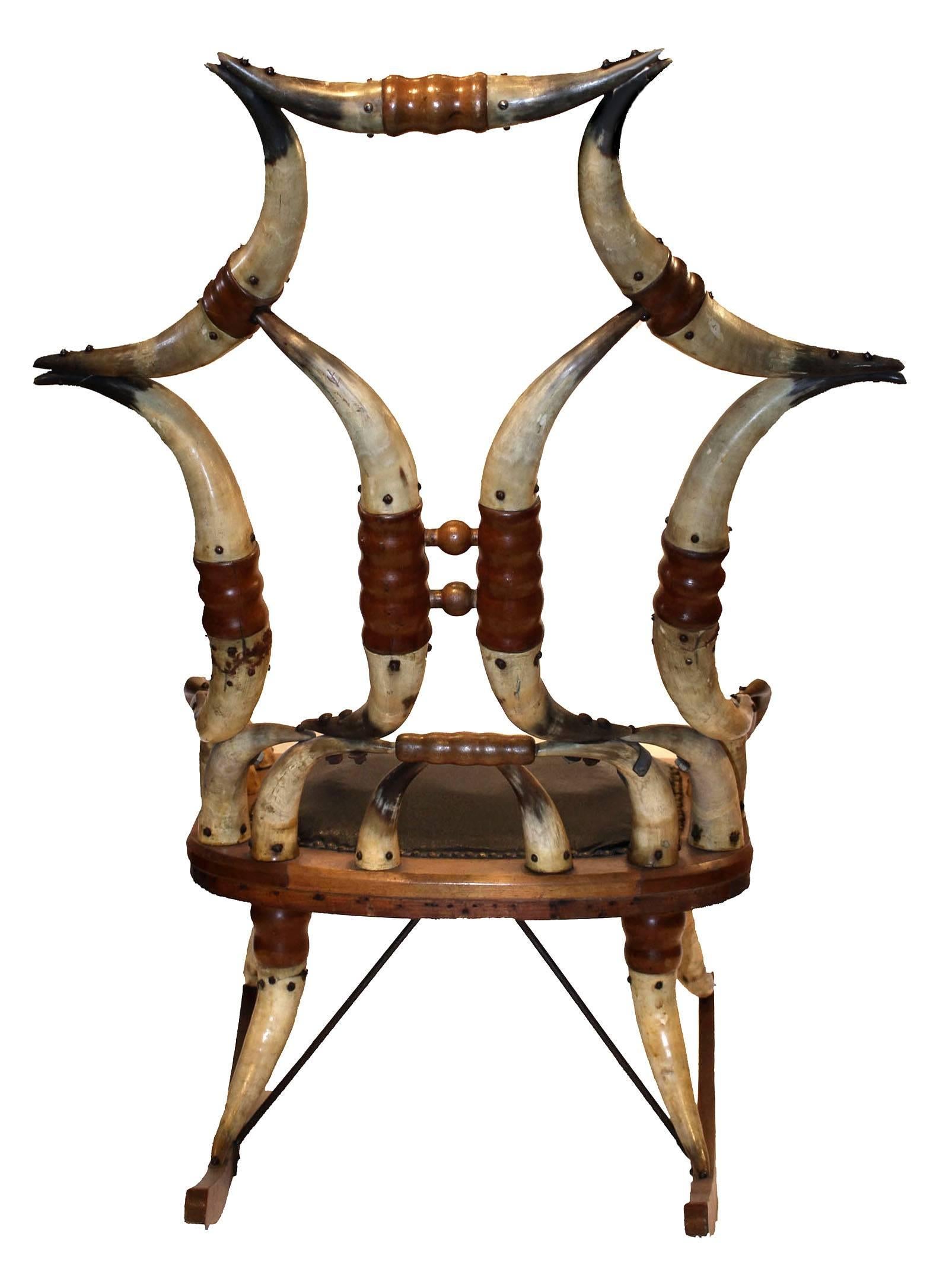 Mid-19th Century Horn Rocker Chair 3