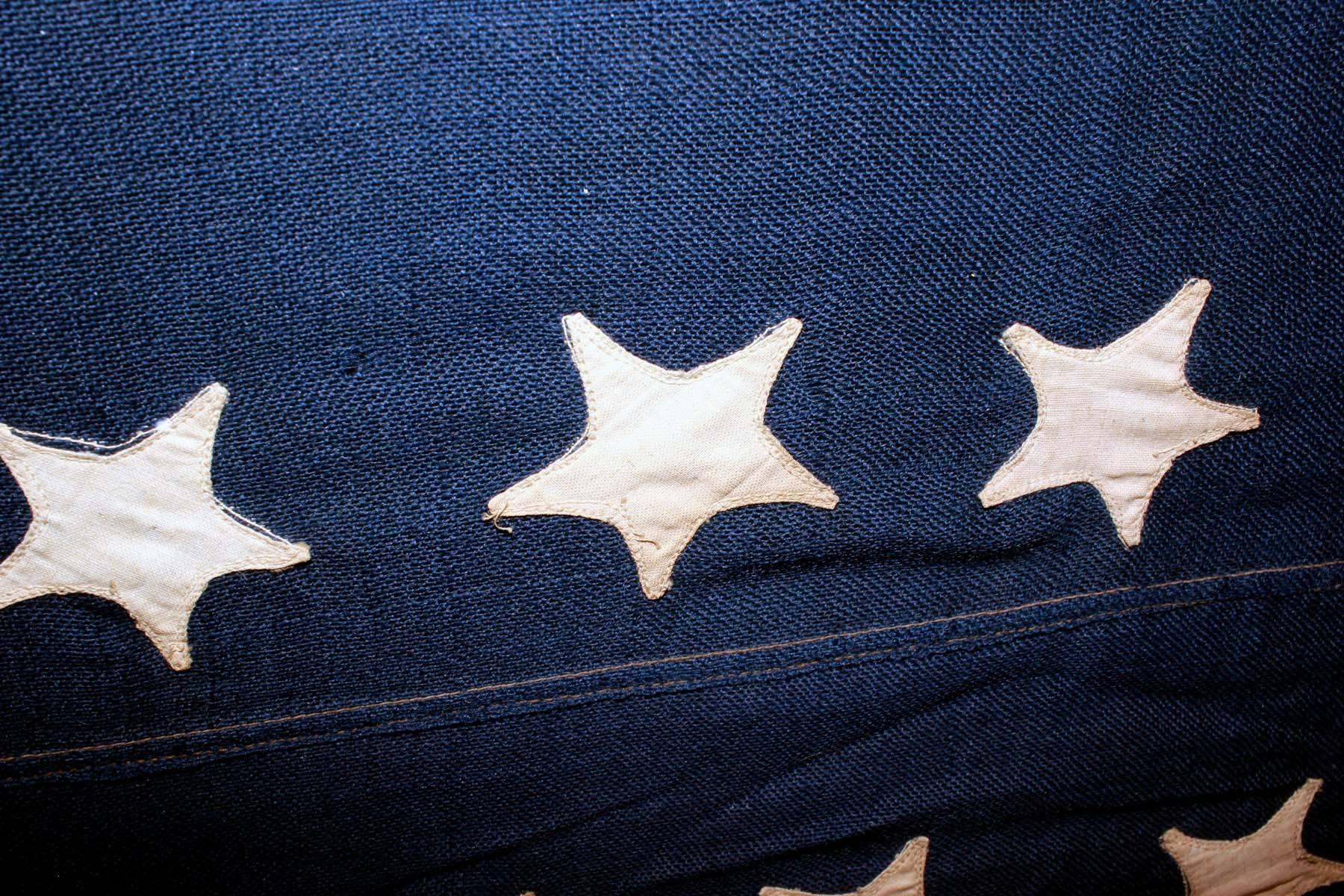 19th Century Antique 38 Star American Flag