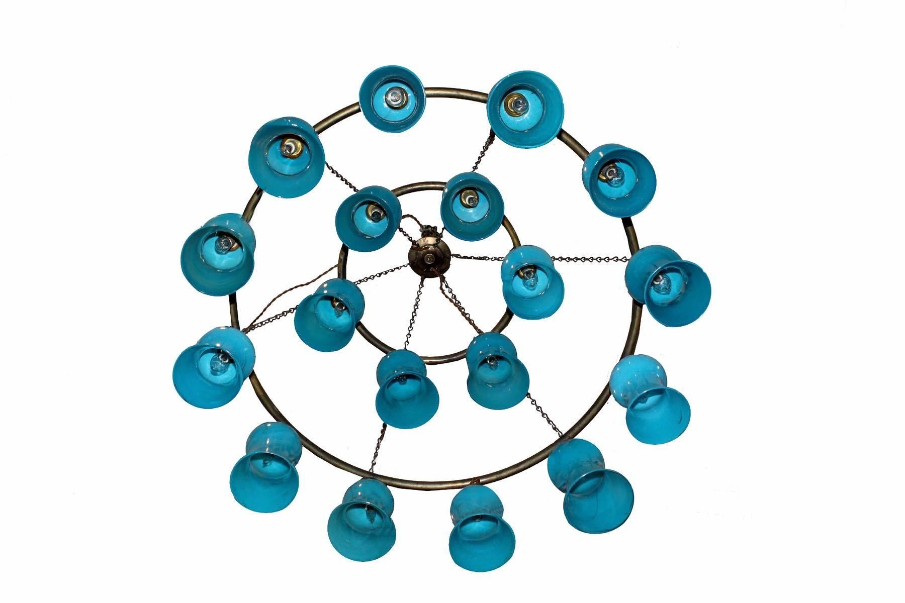 American Three-Tier Egyptian Teardrop Chandelier