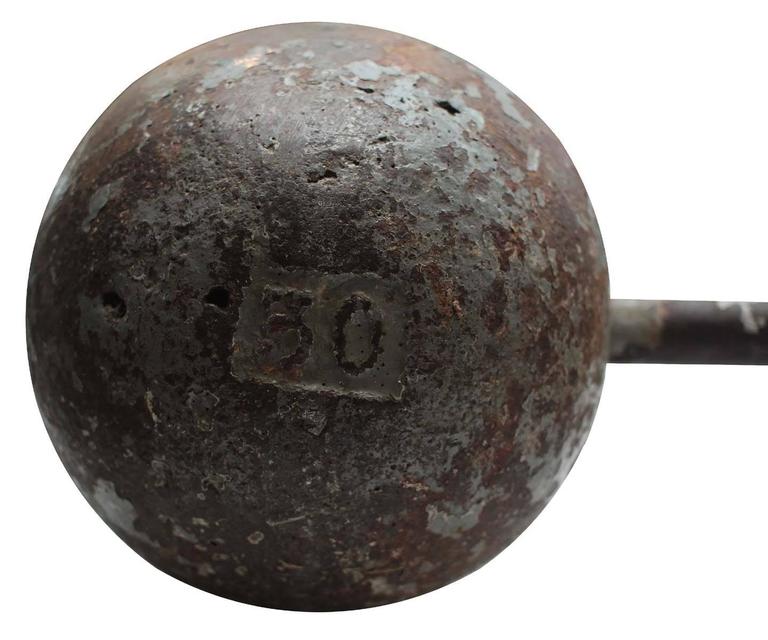 Authentic Metal Dumbbells at 1stDibs