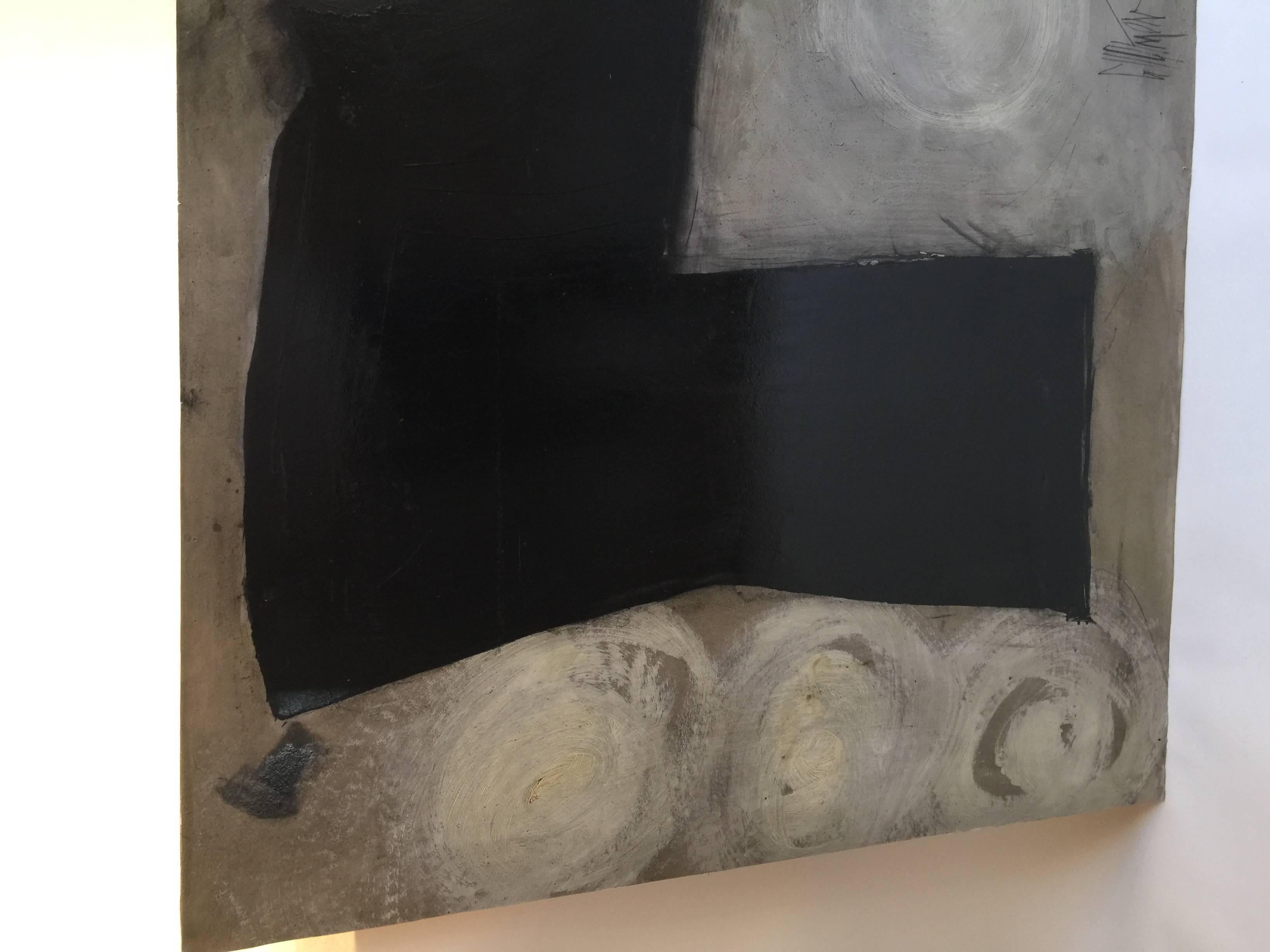 Huge Graham Harmon Black and White Abstract Painting, circa 1960 In Good Condition In Indianapolis, IN