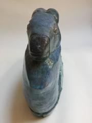 Italian Glazed Terracotta Ibex Pottery Sculpture, 1960