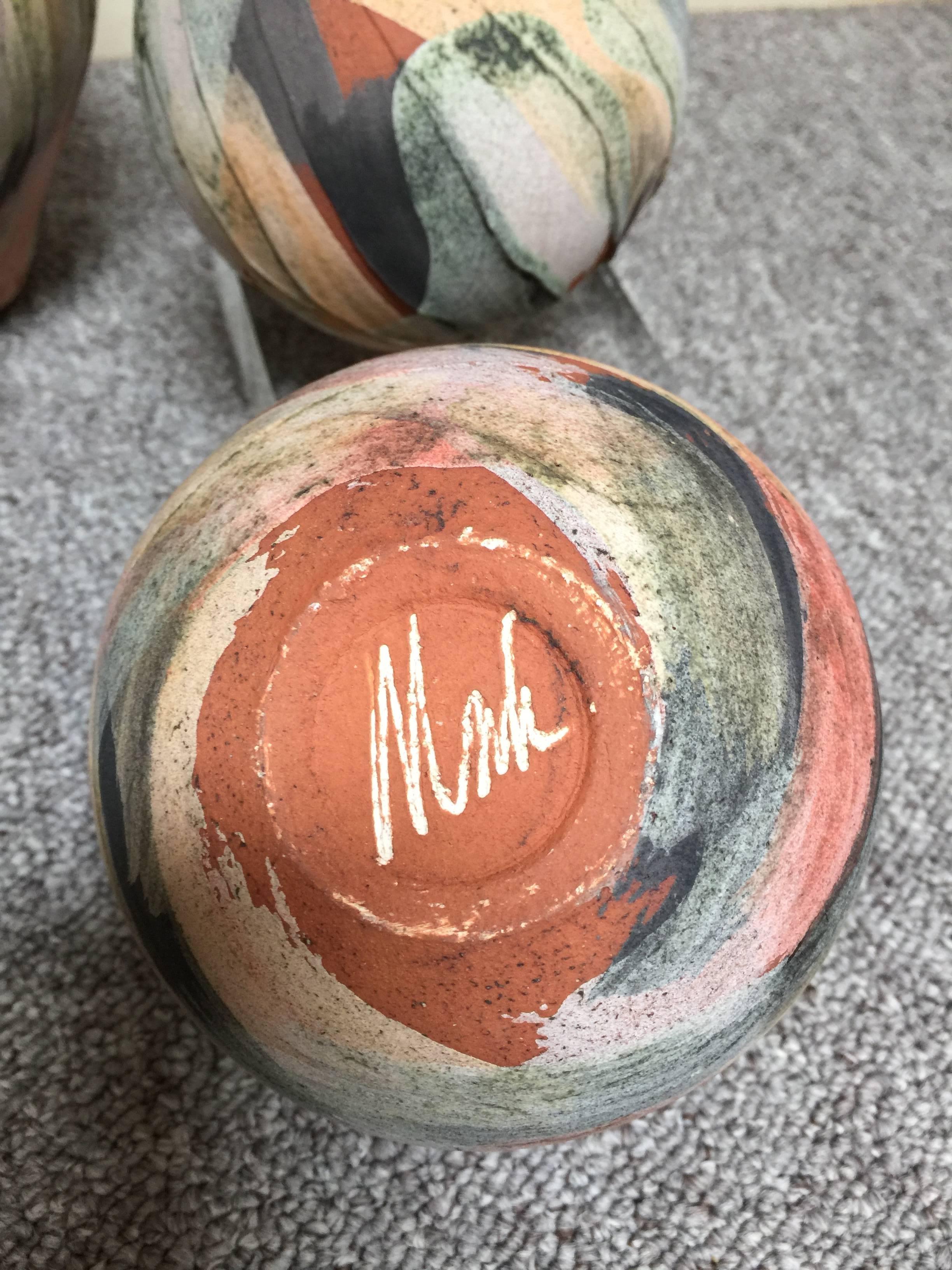 Pottery Collection Vases Signed Nicholas Bernard, 1990s 1