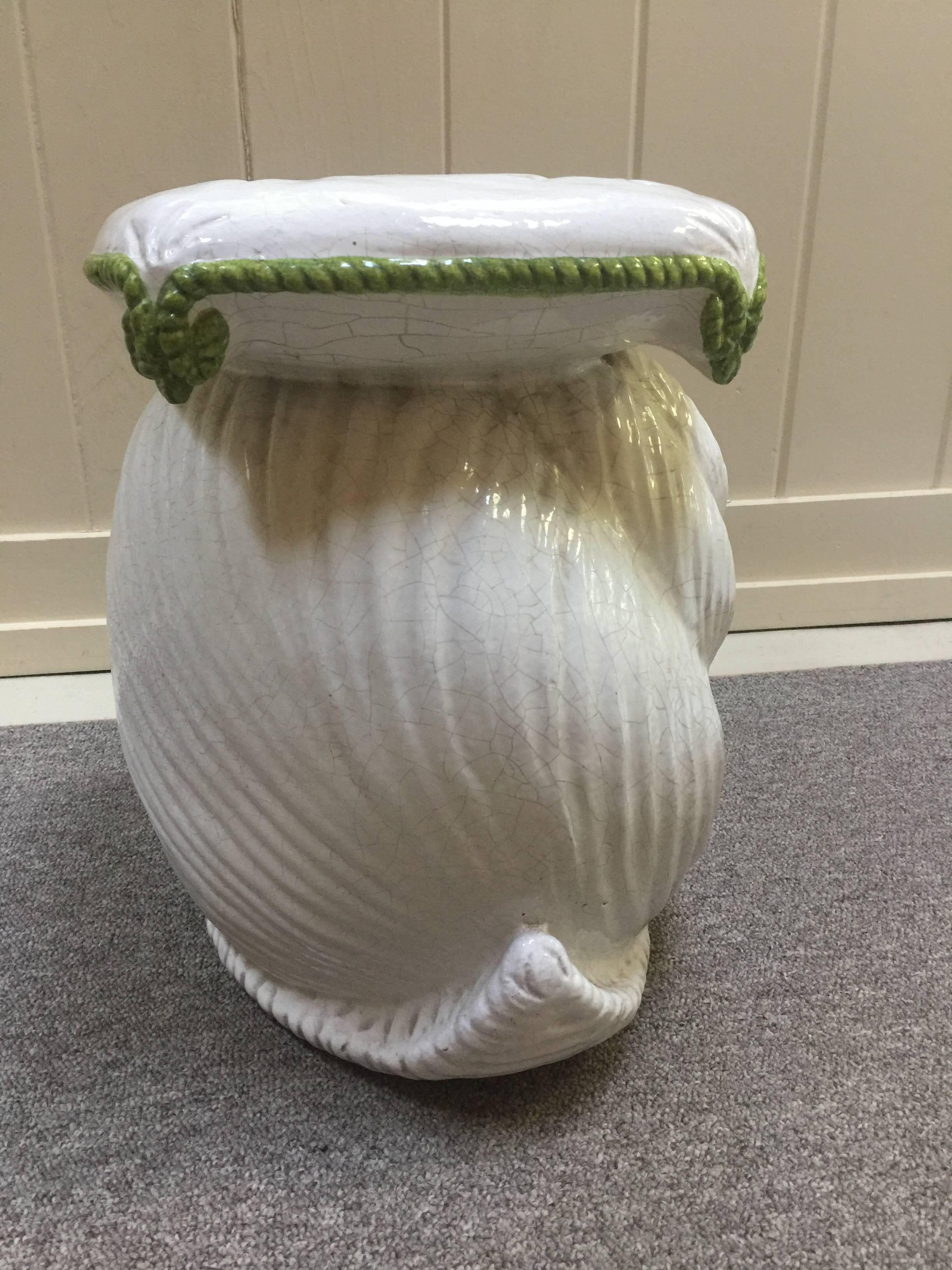 Italian Snail Terra Cotta Garden Stool, 1960 For Sale 1