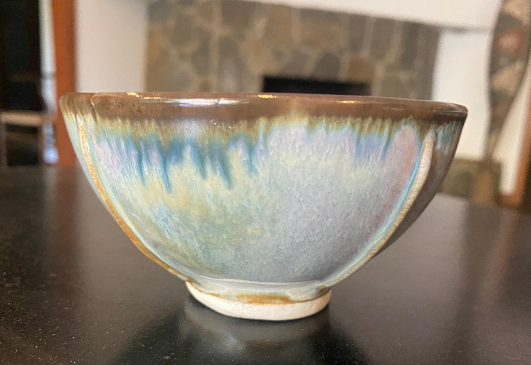Brother Thomas Bezanson Signed Benedictine Monk Studio Pottery Glazed Art Bowl (Gebrannt) im Angebot