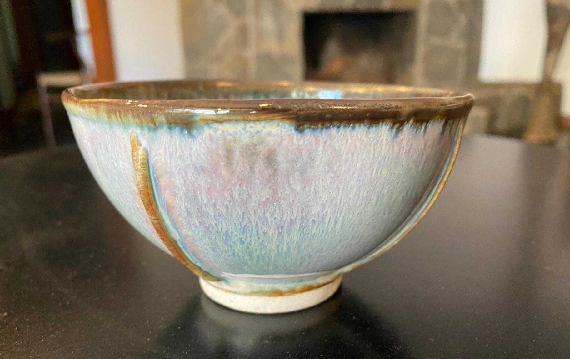 Brother Thomas Bezanson Signed Benedictine Monk Studio Pottery Glazed Art Bowl im Angebot 1