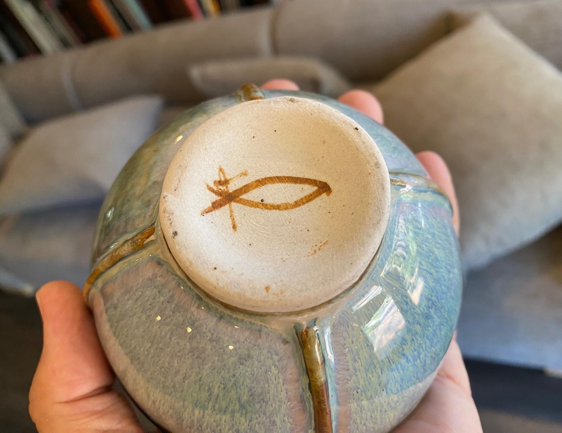 Brother Thomas Bezanson Signed Benedictine Monk Studio Pottery Glazed Art Bowl im Angebot 11