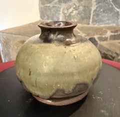Mid-Century California Studio Pottery or Japanese Asian Art Signed Glazed Vase