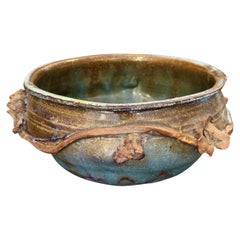 Mid-Century California Studio Pottery or Japanese Asian Art Signed Glazed Bowl