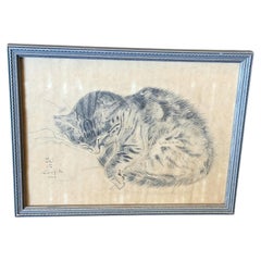 Léonard Tsuguharu Foujita Signed Collotype Print Harhas The Book of Cats 1929