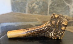 Japanese Netsuke-Like Meiji Edo Antique Hand Carved Monkey Walking Cane Handle