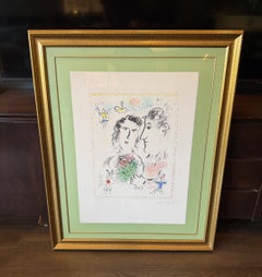 Litografia firmata da Marc Chagall, *Fiançailles au Cirque* (Fidanzamento al circo)