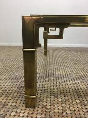 Mastercraft 1970s Midcentury Brass Greek Key Large Square Coffee Table