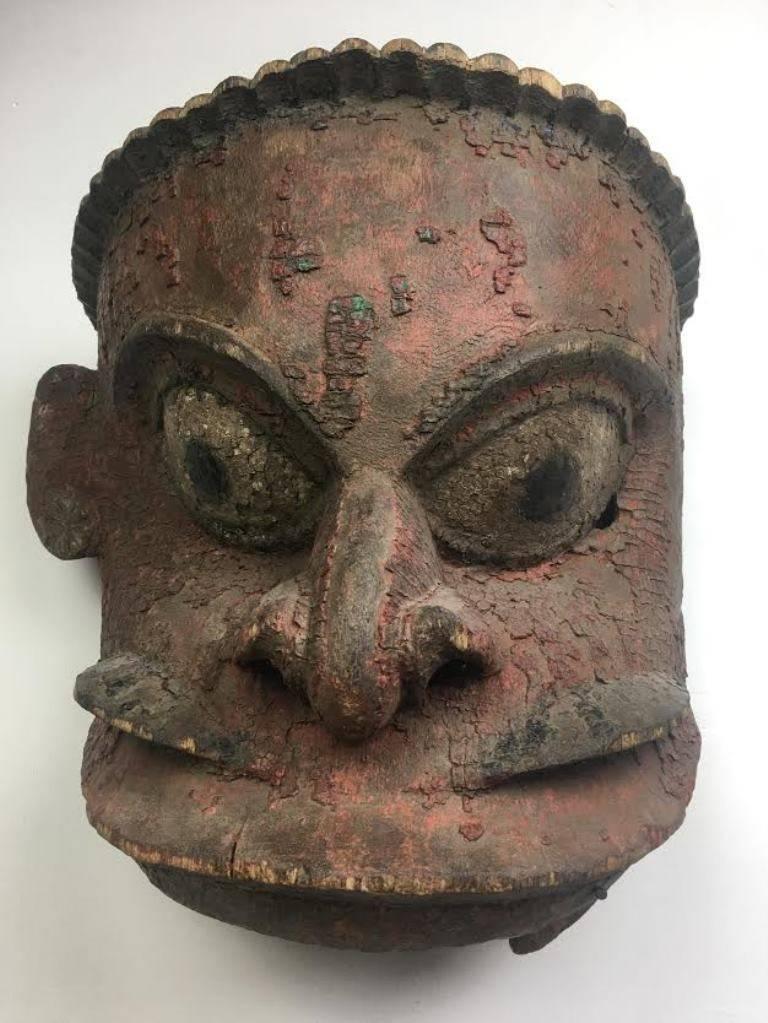 Primitive Large Antique Mask, Papua New Guinea Oceanic, 19th Century