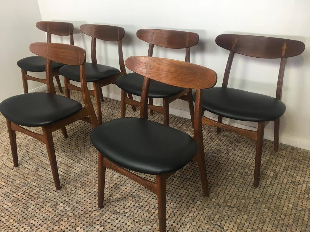 Hans Wegner CH30 Chairs, Set of Six In Good Condition In Studio City, CA