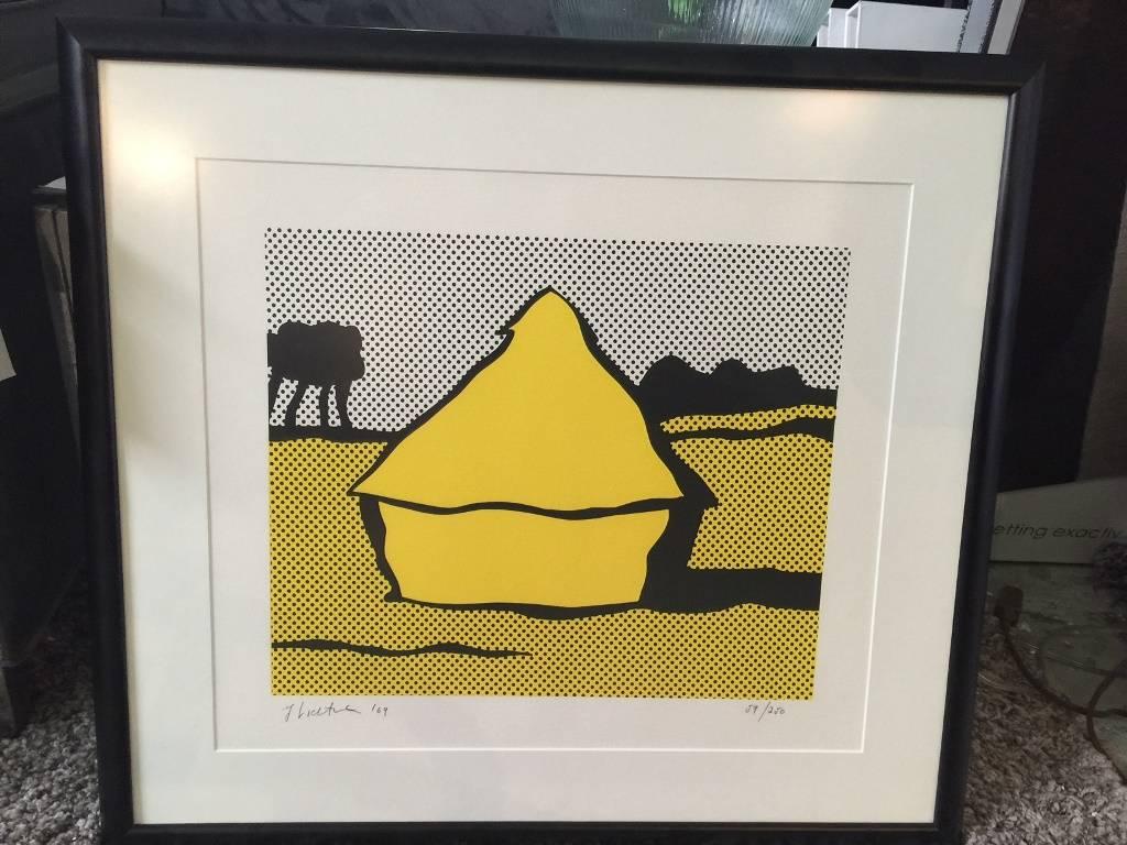 Painted Roy Lichtenstein Haystack, 1969 Original Silkscreen Print