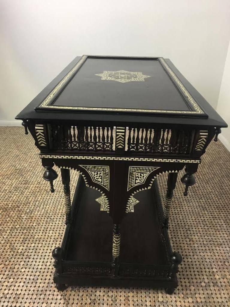 Inlay Moorish Ebonized and Inlaid Table