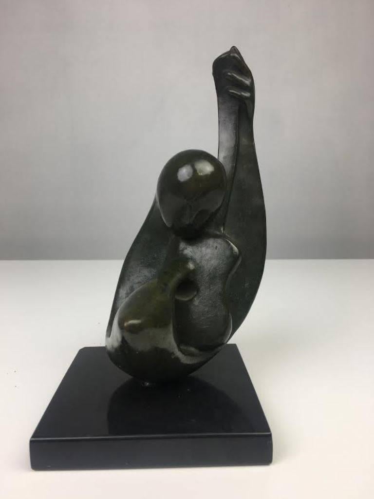 American Erwin Binder Signed Mid-Century Modern Bronze Sculpture 