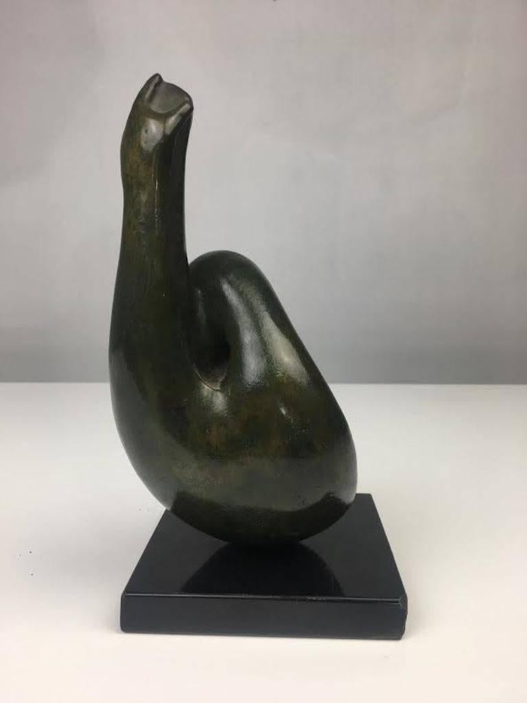 Hand-Crafted Erwin Binder Signed Mid-Century Modern Bronze Sculpture 
