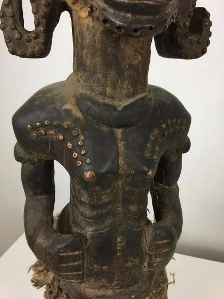 Rustic Vintage African Carved Wood Tribal Ancestor Figure
