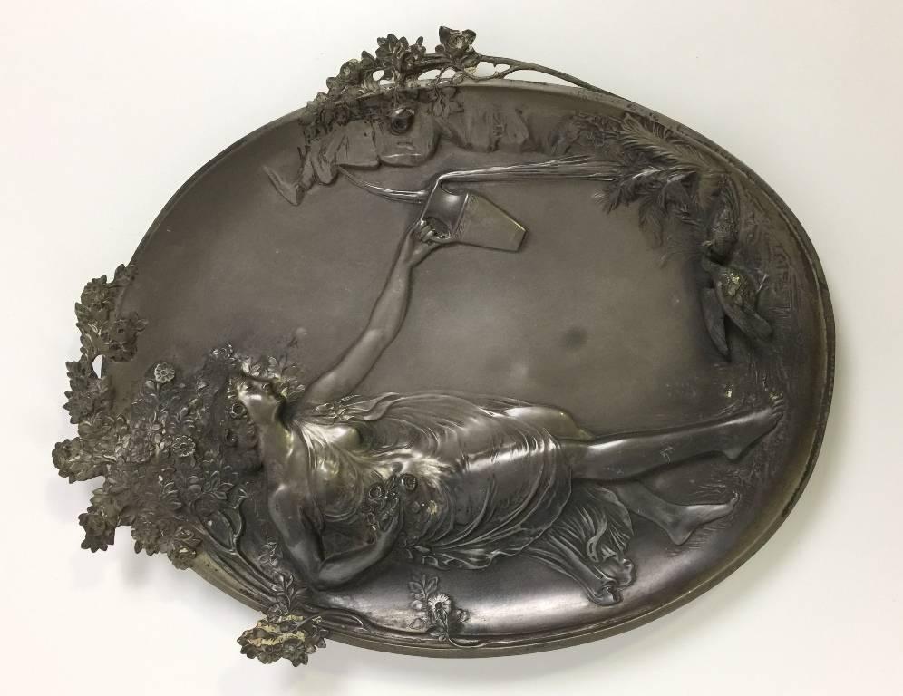 20th Century Art Nouveau Pewter Plate / Dish/ Plaque