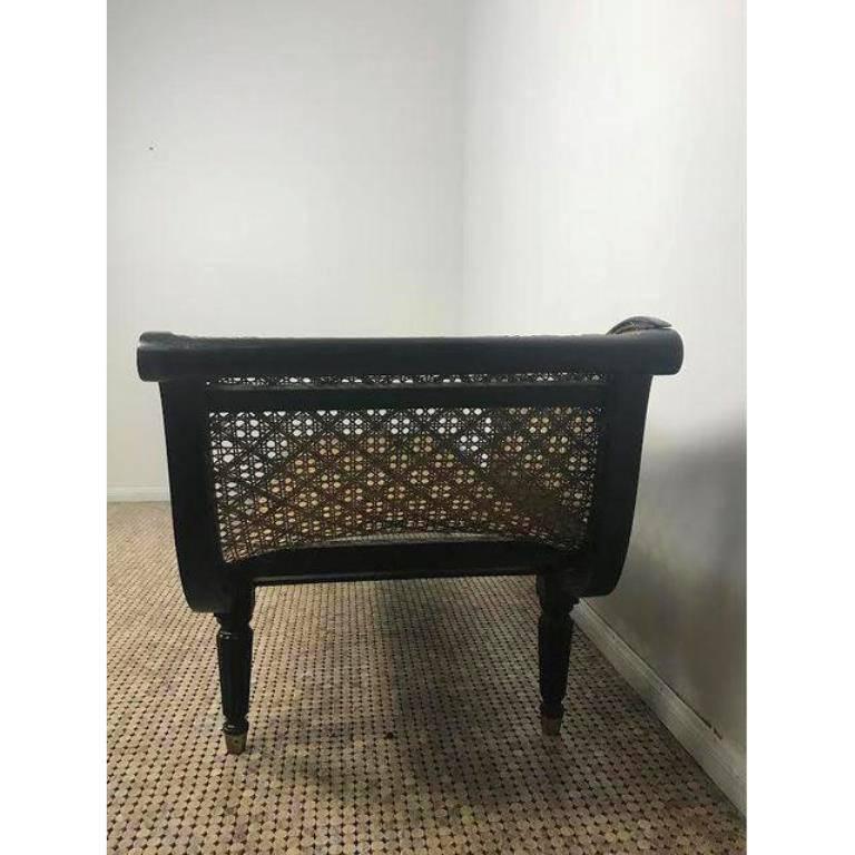 Unknown Vintage Wicker and Oiled Teak Fainting Lounge