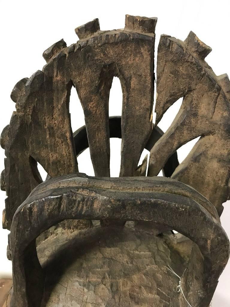 Tribal African ‘Nigerian’ Igbo Carved Maiden Mask/ Sculpture on Stand
