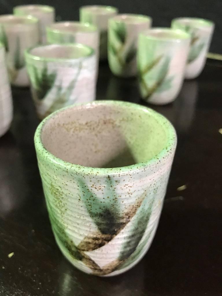 Juego de 12 vasos de té de cerámica californiana de mediados de siglo Otto and Vivika Heino Estadounidense en venta