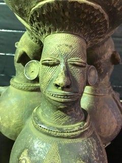 Large Figurative African Mangbetu Anthropomorphic Ceramic Vessel or Jar