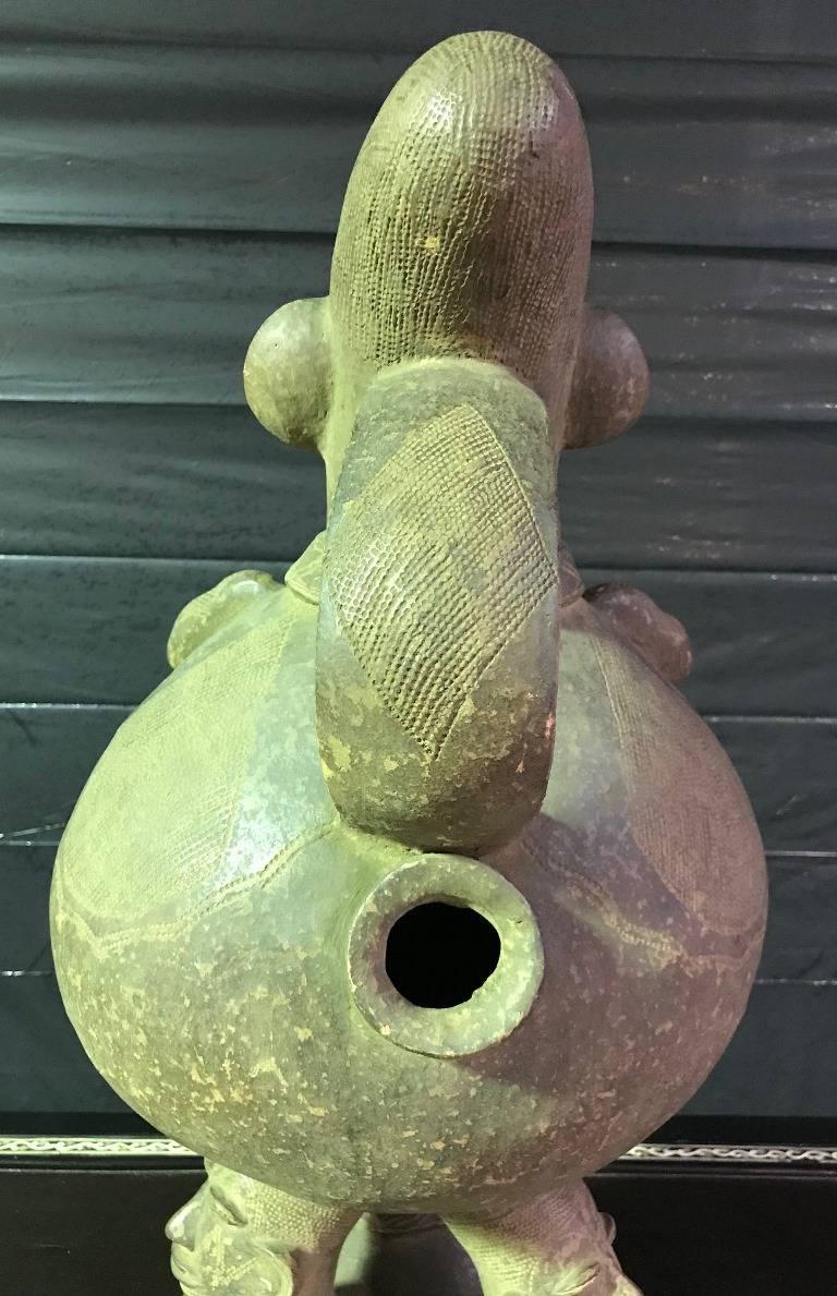 Terracotta Large Figurative African Mangbetu Anthropomorphic Vessel / Jar For Sale