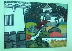 Okiie Hashimoto Japanese Woodblock Print "Nishikori Castle"