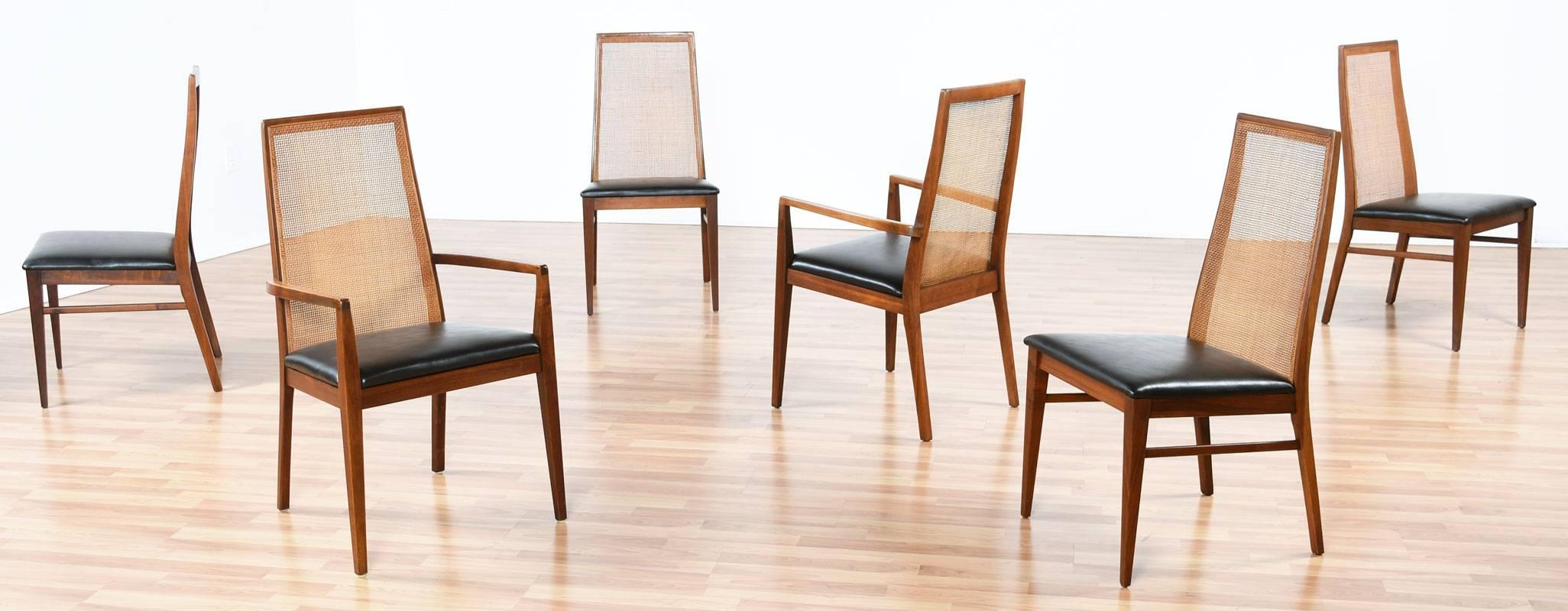 Mid-Century Modern Set of Six Milo Baughman for Dillingham Dining Chairs