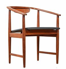 Set of Four Curved Back Mid-Century Armchairs