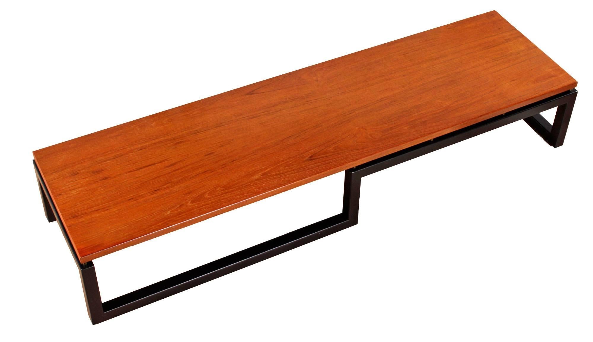 Asian inspired bench by Michael Taylor for Baker. Vintage 1950s, this piece has been professionally restored. Be the first to enjoy this reinvigorated Mid-Century Modern treasure. The versatile unit was originally designed to be a bench but can also