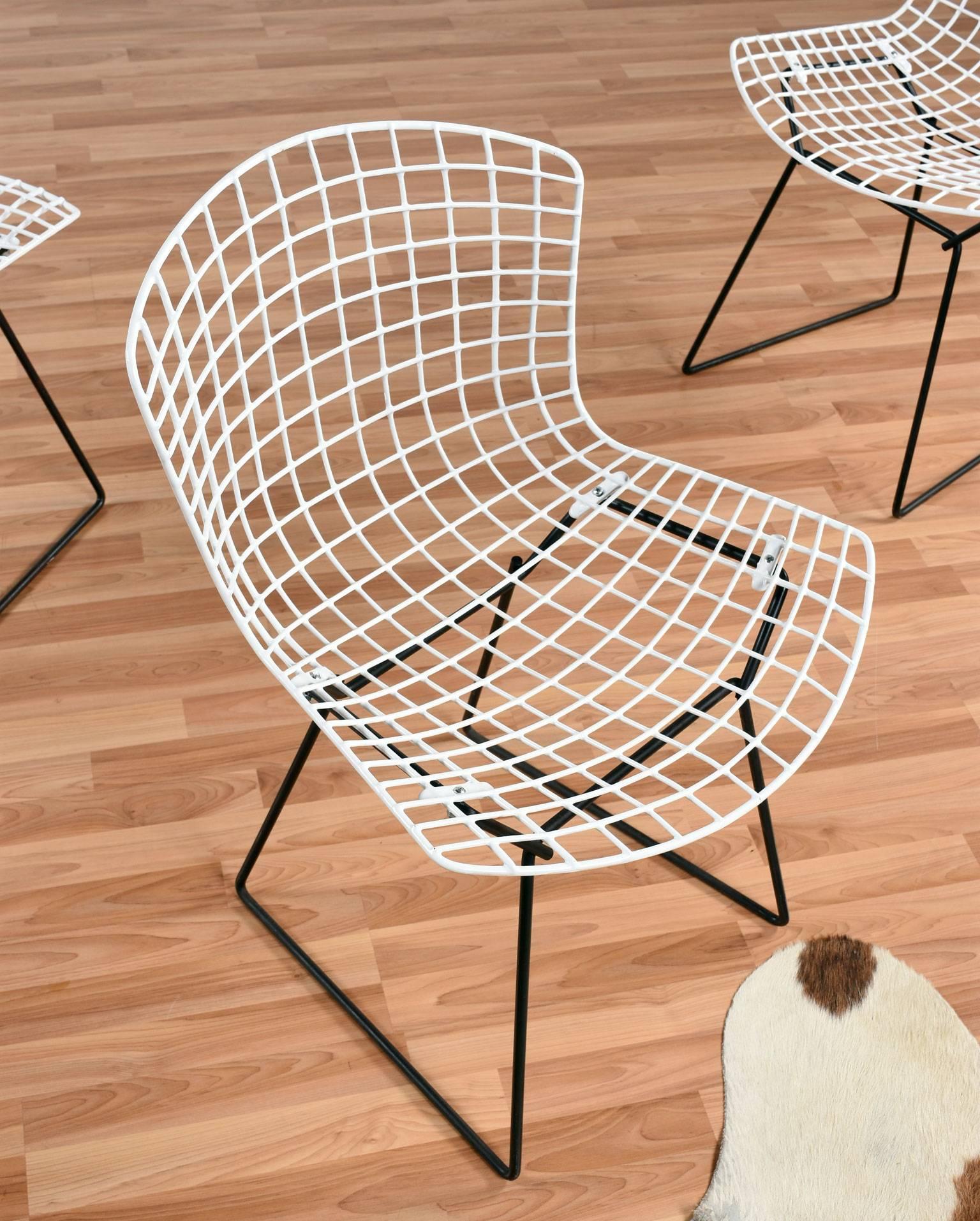 Late 20th Century Mid Century Modern Bertoia Knoll Chairs with Yellow Pads