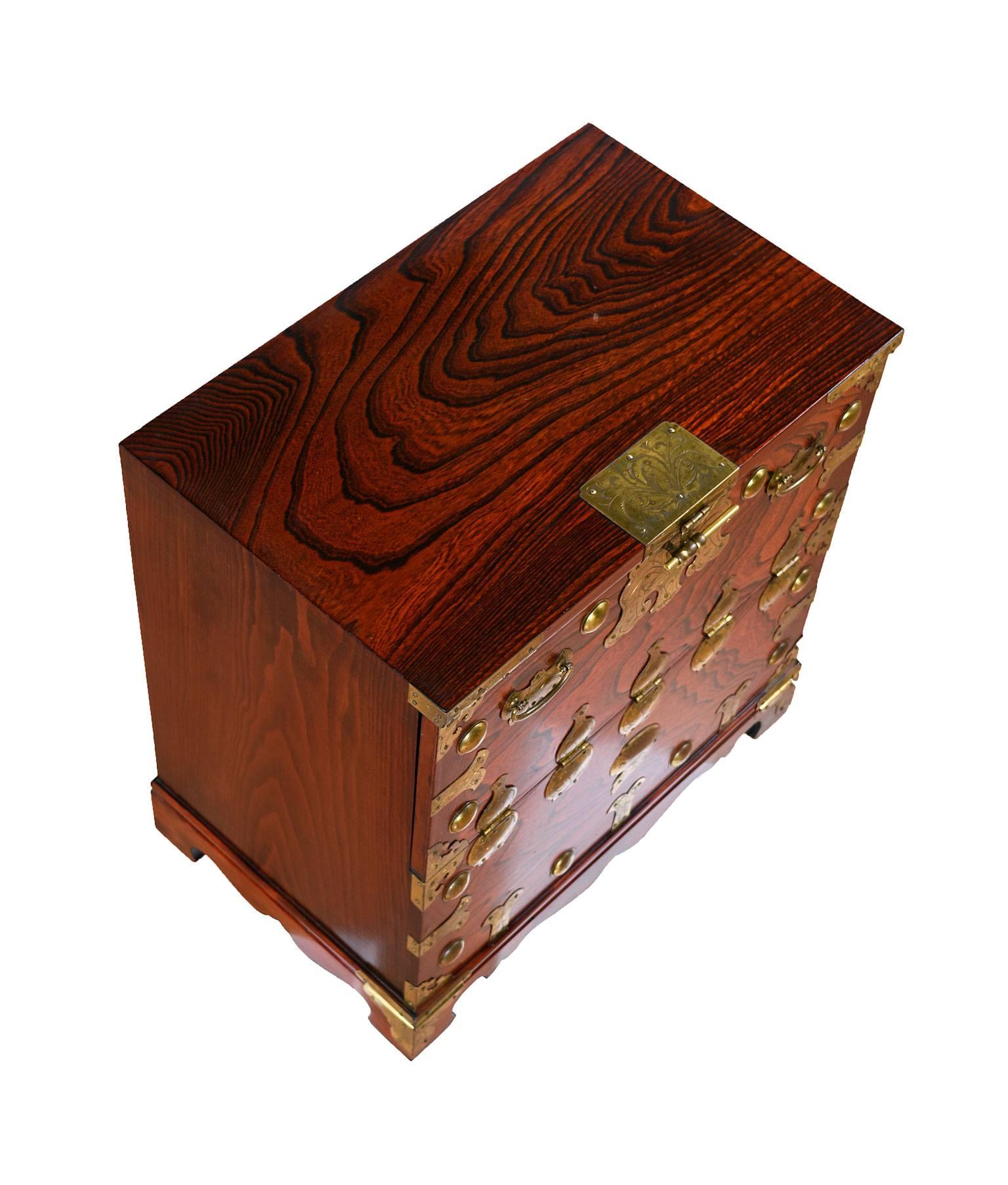 Rosewood and Brass Asian Chest or Commode 3